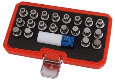 23Pc Vw Vag Group Locking Wheel Nut Lock Key Unique Multi Ribe Spline Bits