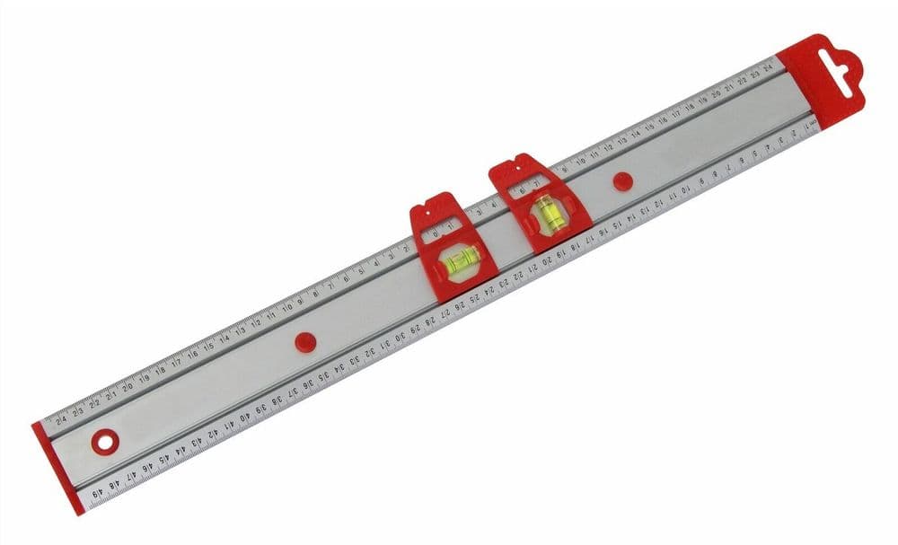 24" Sliding Spirit Levels With Large Long 50Cm Metal Aluminium Ruler
