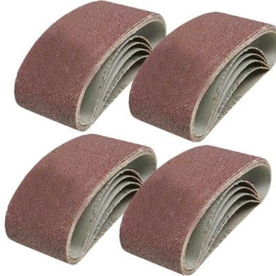24 x Sanding Belts 75mm x 533mm Mixed Grade 40 60 80 120 Grit