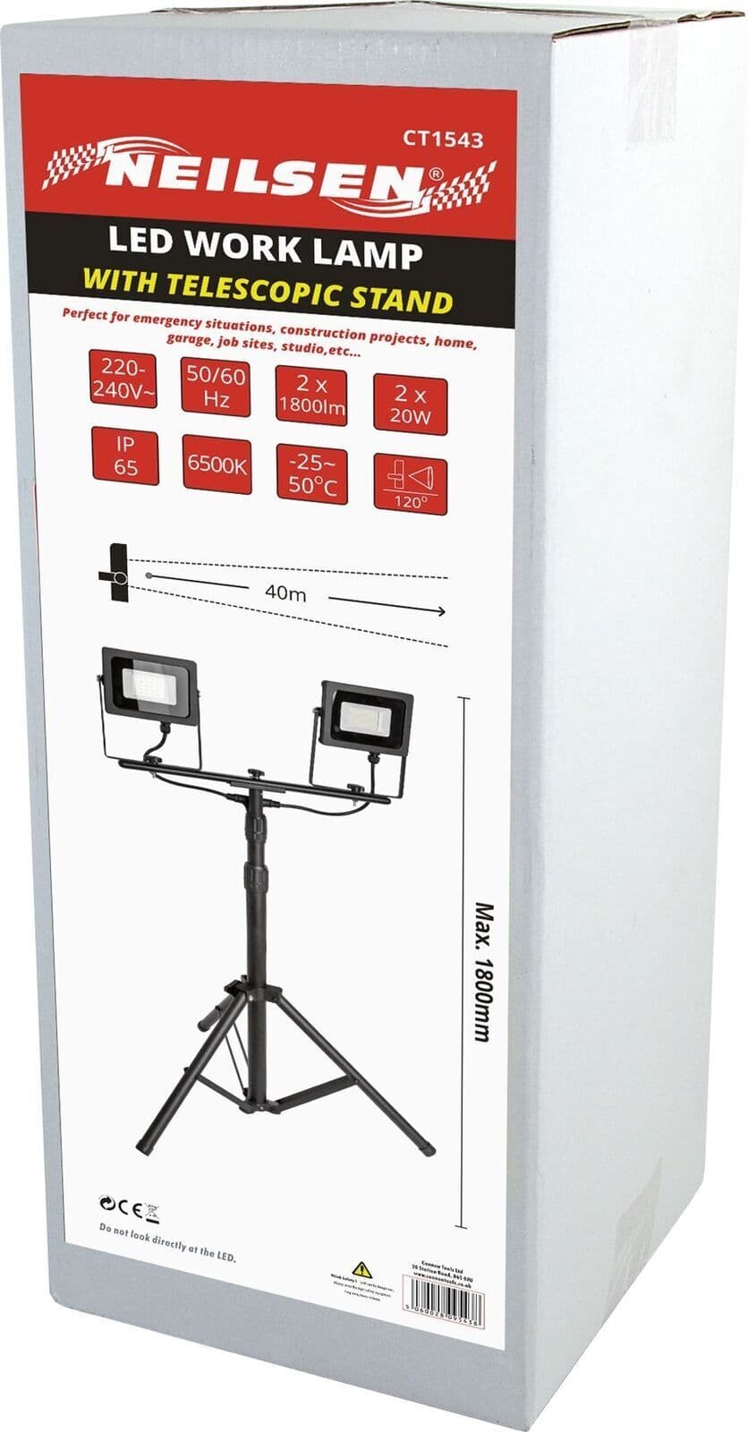 240V Twin Led Flood Light Lamp With A Tripod Stand For Work Site ...