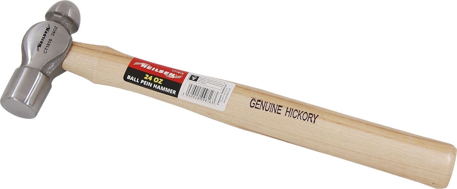 Ball Peen Hammer With Genuine Hickory Wood Handle 24 Oz - View #3