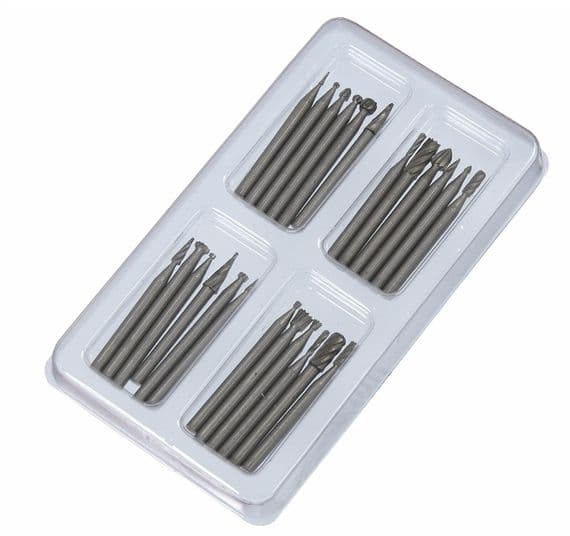 24Pc Hss Carving & Milling Burr Set Wood Working Fit Dremel & Other Rotary Tools