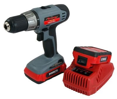 24V Lithium Li-Ion Cordless Drill Driver & 2 Batteries Heavy Duty