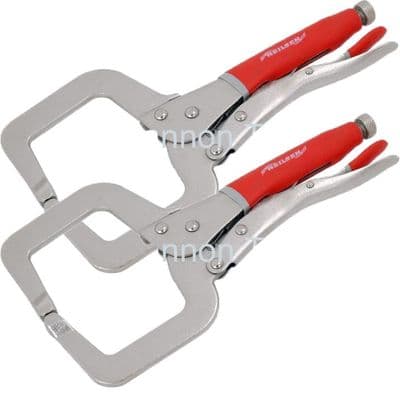 2Pc 11 Locking C Clamp Welding Pliers With Soft Grip Handles