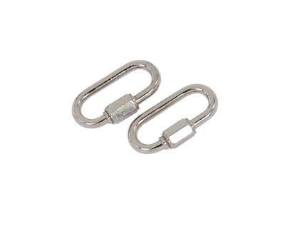 2Pc 4mm Quick Link Screw Lock Chain Fastener Hook Carabiner For Hiking Camping