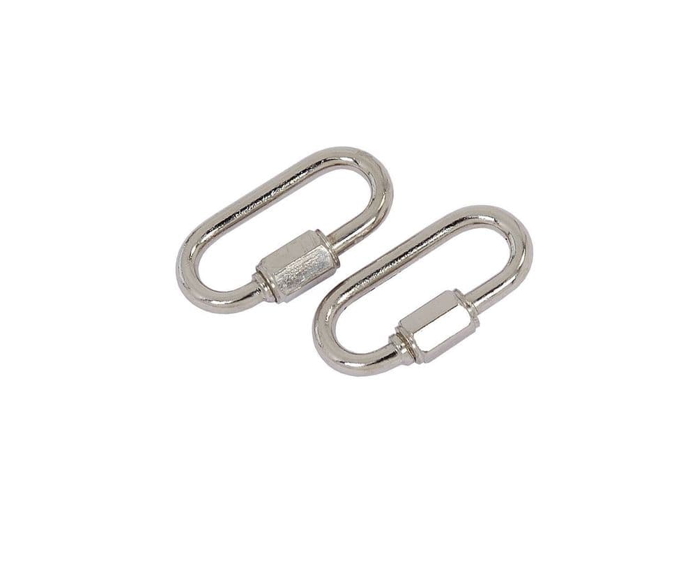 2Pc 4mm Quick Link Screw Lock Chain Fastener Hook Carabiner For Hiking ...
