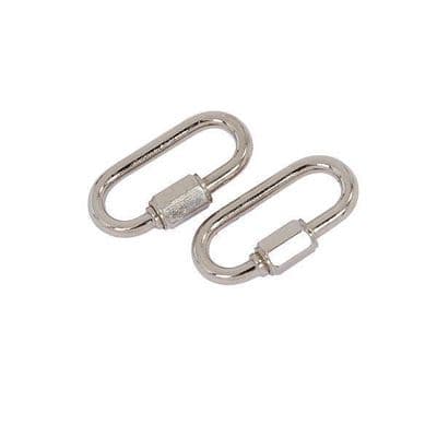 2Pc 5mm Quick Link Screw Lock Chain Fastener Hook Carabiner For Hiking Camping