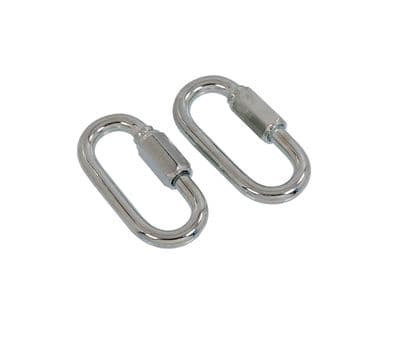 2Pc 6mm Quick Link Screw Lock Chain Fastener Hook Carabiner For Hiking Camping