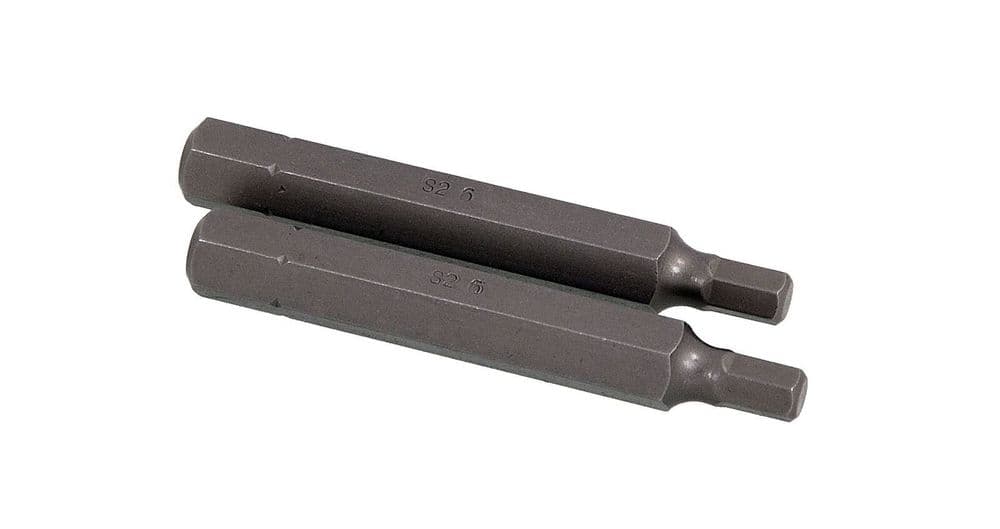 2Pc 6mm X 75mm Hex Allen Key Bit Set 10mm Hex Shank