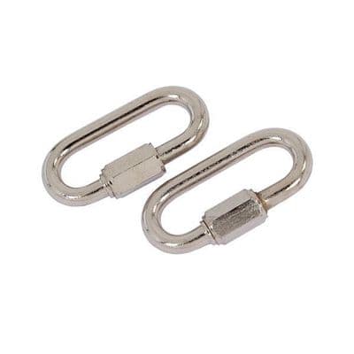 2Pc 7mm Quick Link Screw Lock Chain Fastener Hook Carabiner For Hiking Camping