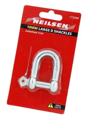 2Pc Dee Galvanised Steel D Shackle 10mm