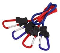 2Pcs Bungee Cords With Carabiner Strap Hooks - 90Cm Long
