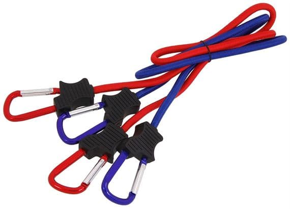 2Pcs Bungee Cords With Carabiner Strap Hooks - 90Cm Long