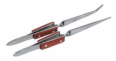 2X Fibre Tweezers Model Makers Soldering Tool Reverse Action Spring Grip