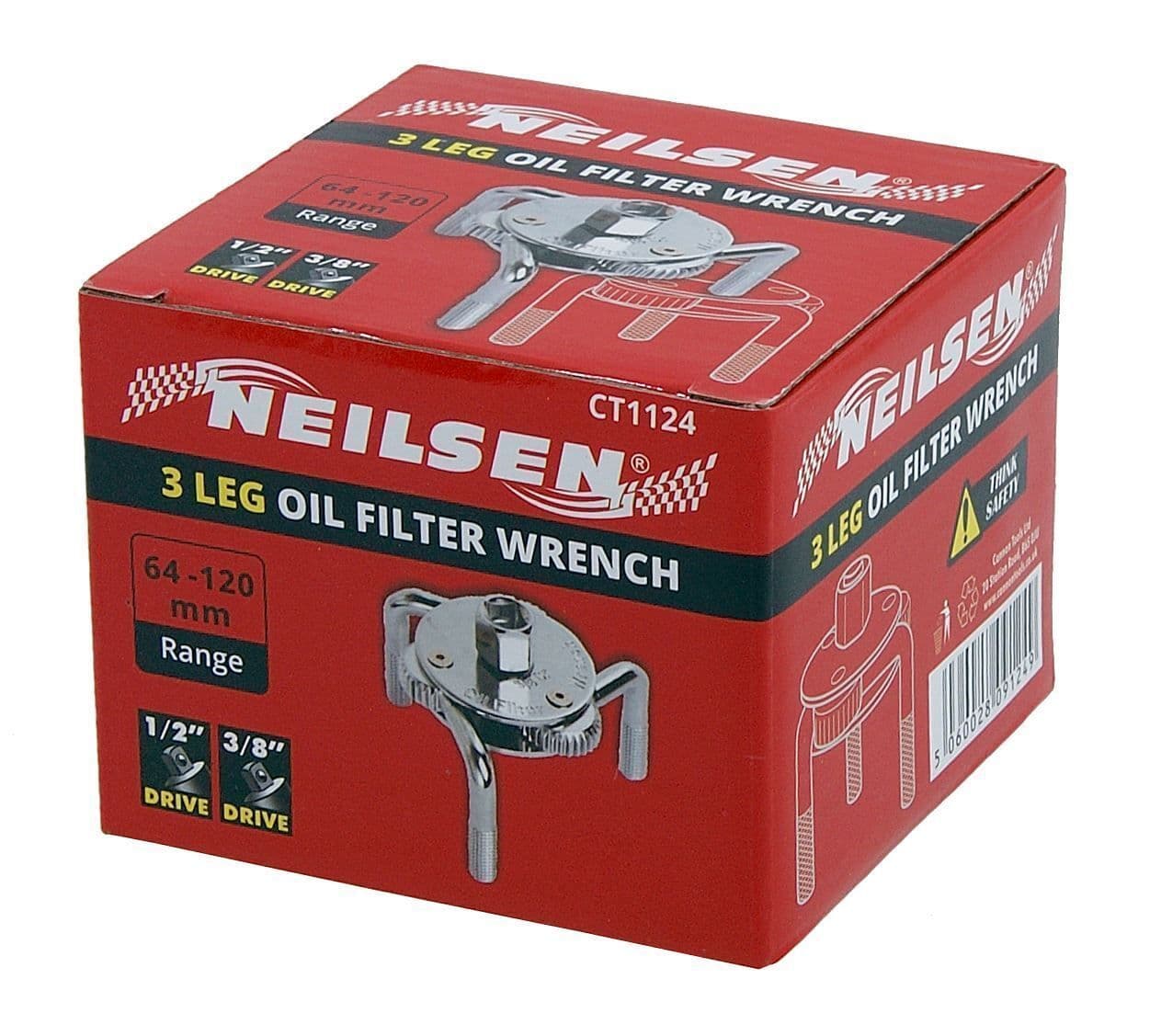 3 Leg Oil Filter Wrench Remover 63mm To 120mm Removal Tool 3/8 & 1/2