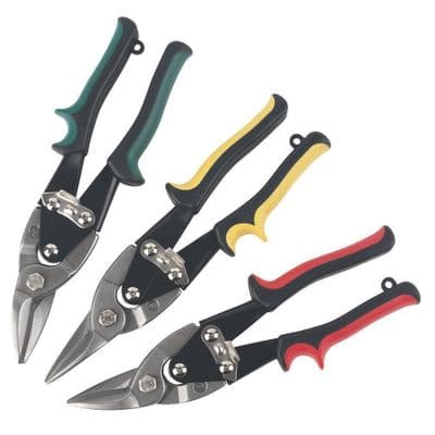3 X Heavy Duty Aviation Tin Snips Set Sheet Metal Cutters Left Right Straight