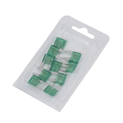 30 Amp Mini Blade Fuse For Car, Bike, Quad- 10 Pieces