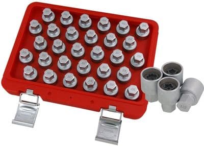 30Pc Mercedes Locking Wheel Nut Master Key Set (301-330)