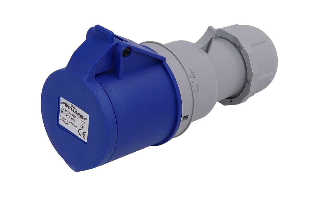 32A 240V 3 Pin Industrial Socket Ip44 Caravans Camping Hook Up Commando
