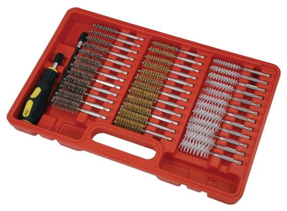 38Pc Brass, Nylon & Steel Wire Brush Cleaning Kit Set Metal Remover Dust Rust