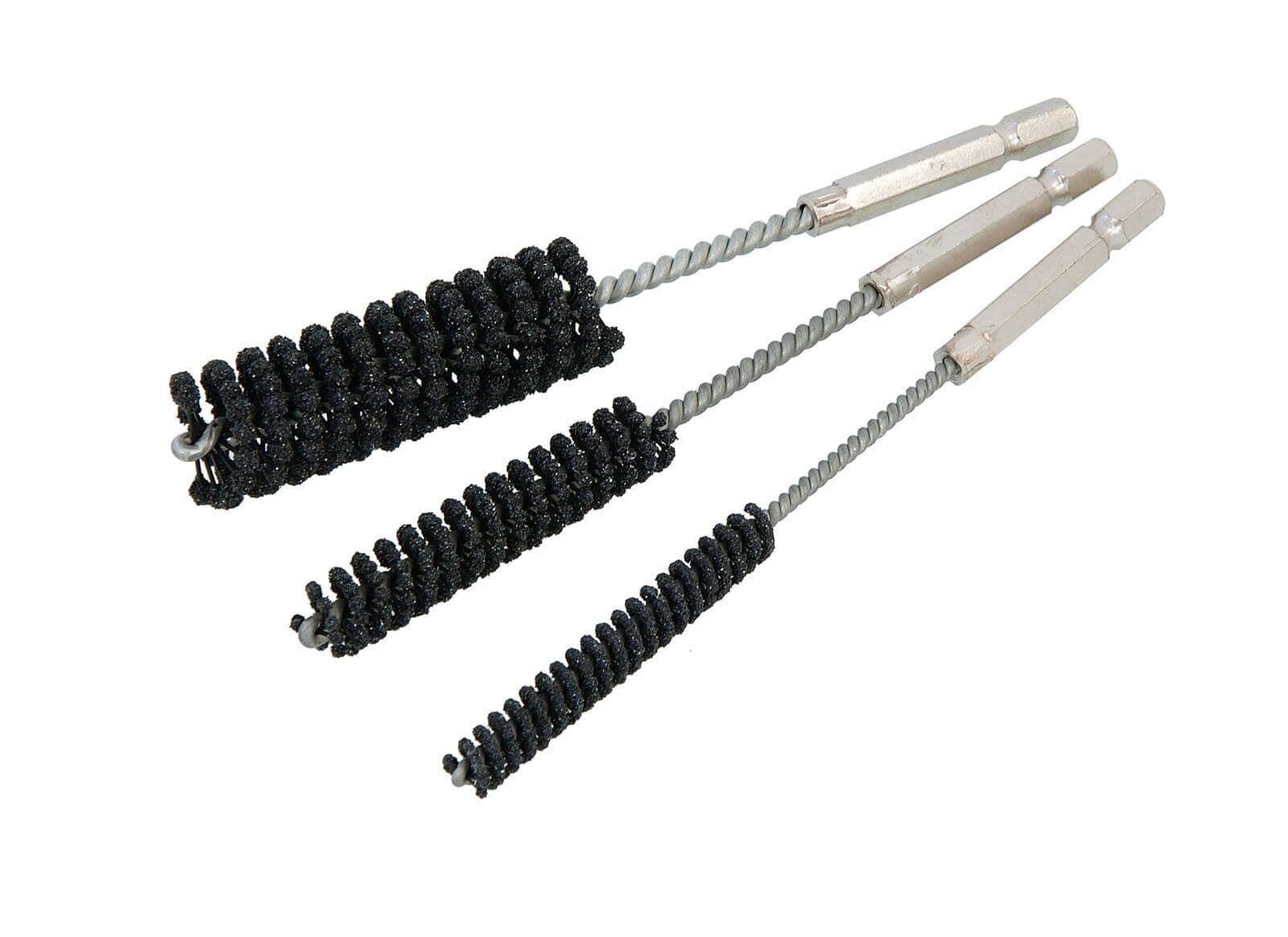 3Pc 150mm Flexible Silicone Carbide Honing Brush Set 60 & 80 Grit