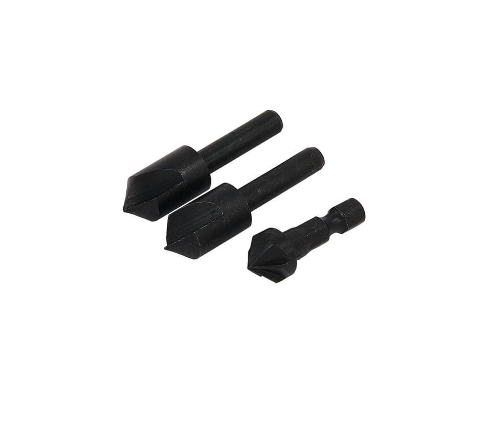 3Pc Hex Shank Countersink Bit Set For Metal Wood & Plastic