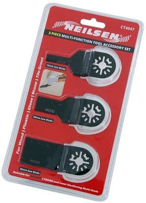 3Pc Multi Function Oscillating Power Tool Cutting Blades For Wood & Plastic