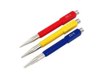 3Pc Steel Centre Punch Set Colour Coded - 1/32