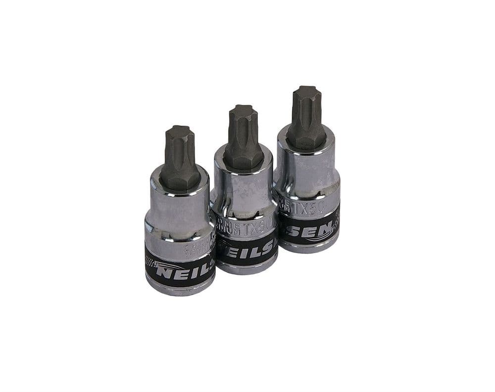 3Pc T50 Torx Socket Star Bit 1 2 Drive 3pc t50 torx socket star bit 1 2 drive