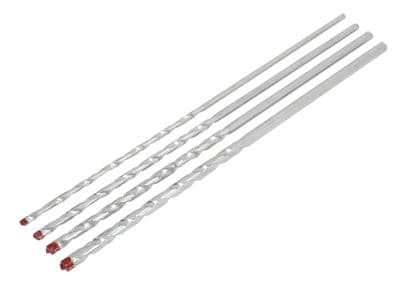 4 Piece Extra Long Masonry Drill Bit Set - 6, 8, 10, 12 X 300 mm