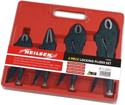 4 Piece Heavy Duty Grip Wrench Set Vice Locking Lock Pliers Mole Grips Tools