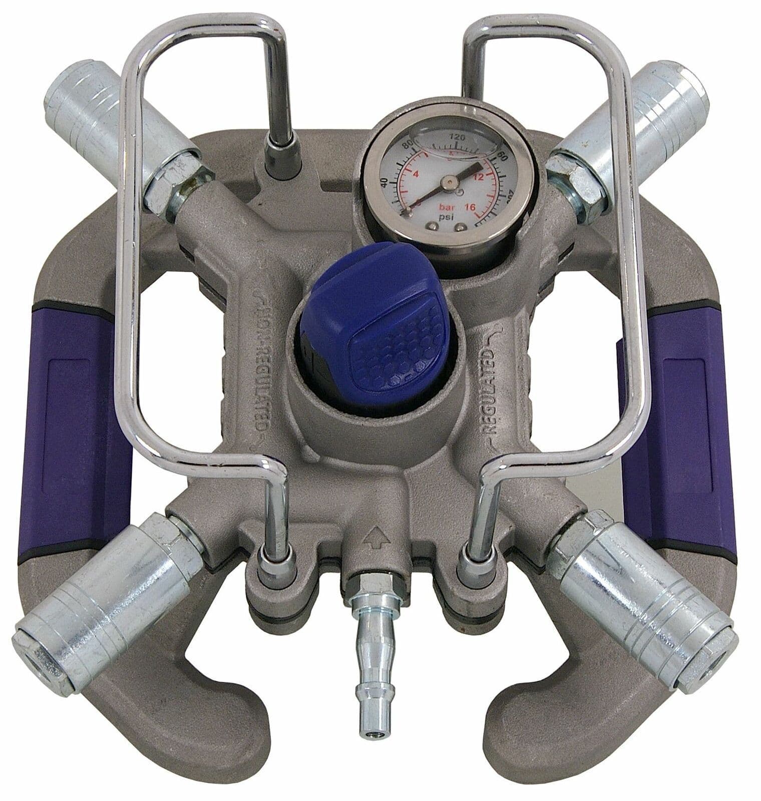 4 Way Compressed Air Line Splitter With Pressure Regualtor 1/4 ...