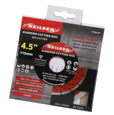 4.5''/115mm Segmented Diamond Dry Cutting Disc Angle Grinder Blade Stone Masonry