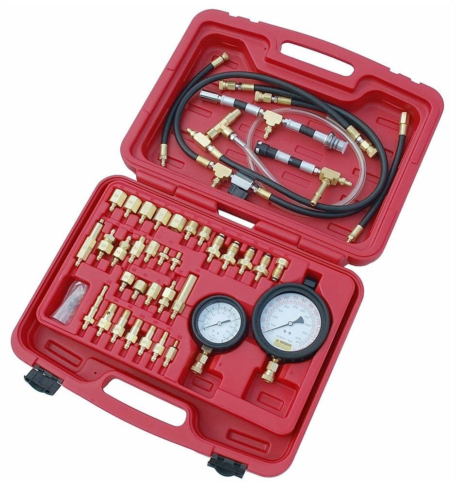 41Pc Master Fuel Injection Injector Pressure Test Tester Tool Kit & Gauge