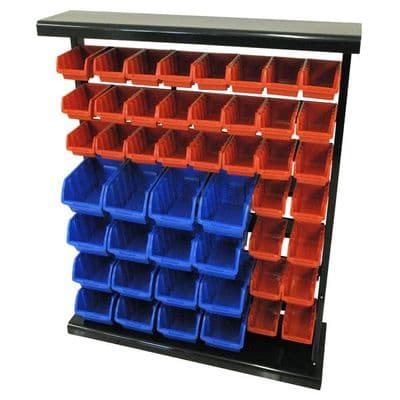 47Pc Storage Rack 32 Small Bins And 15 Large