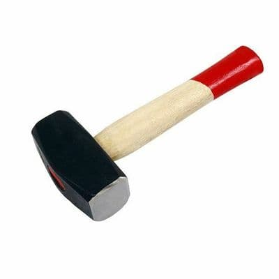 4Lb Heavy Duty Club Lump Hammer 2Kgsteel Head Strong Wooden Handle Builders