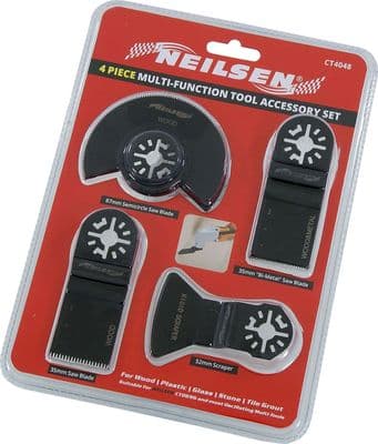 4Pc Multi Function Oscillating Power Tool Cutting Blades Wood, Metal & Plastic