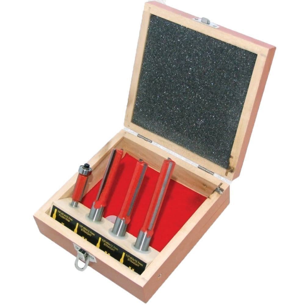 4Pc Tct Kitchen Router Worktop Bit Set Tools Kit Cutter Laminate