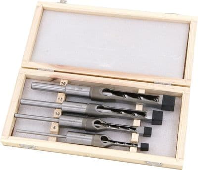 4Pc Wood Square Woodwork Auger Mortice Drill Bit Set 6mm 10mm 13mm 16mm