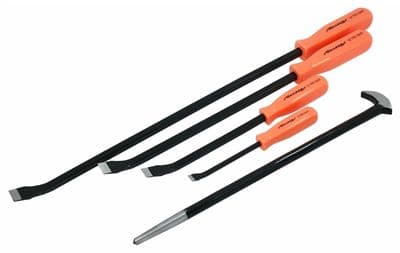 5 Pc Pry Bar Set Jumbo Heavy Duty Rolling Crow Bar Prying Puller Chisel