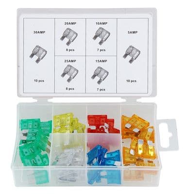 50 Pc Standard Car Van Truck Bike Auto Blade Fuse Set
