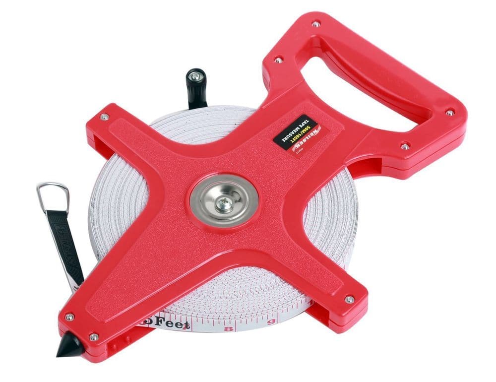 50M Surveyor Builders Fibreglass Measuring Tape Roll With Open Reel