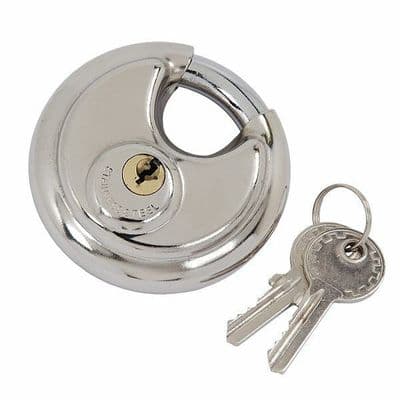 50mm Round Steel Disc Padlock Door Circular Discus Hardened Shackle Disc Lock