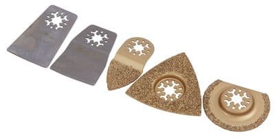 5Pc Multi Function Oscillating Power Tool Accessories Scraper & Grout Remover