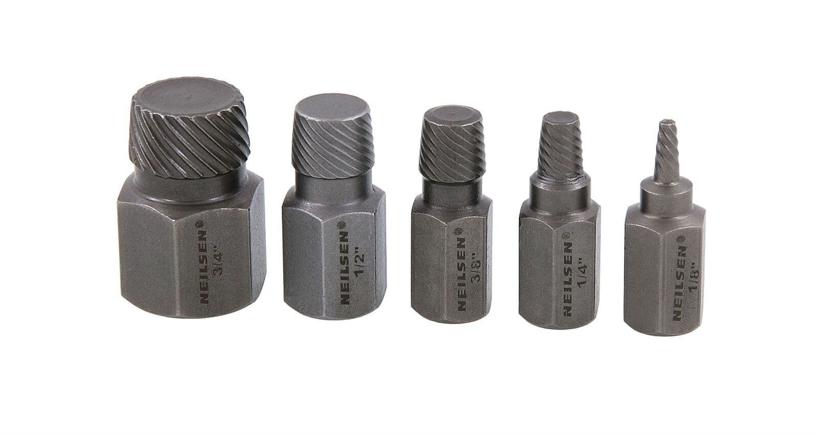 5Pc Nipple Extractor Kit Free Pipe Nipples Without Damage 1/8" 3/4"In