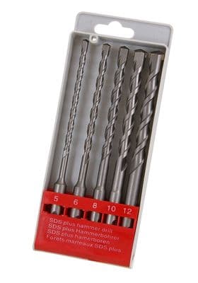 5Pc Sds+ Hammer Drill Bit Set 5mm-12mm Carbide Tipped Sds Plus Masonry Bits