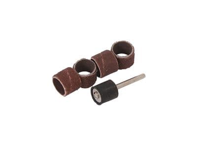 5Pcs Sanding Bands Drum Sleeve Grit Mandrel Dremel Rotary Tool Kit Accessories