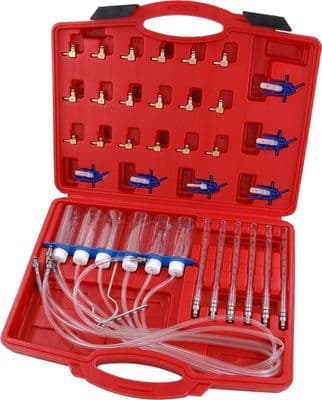 6 Cylinder Diesel Injector Flow Meter Adaptor Kit Common Rail Leak Off Tester