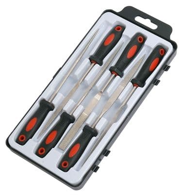 6 Piece Diamond Needle File Set With Case - Diamond Coated 150 Grit