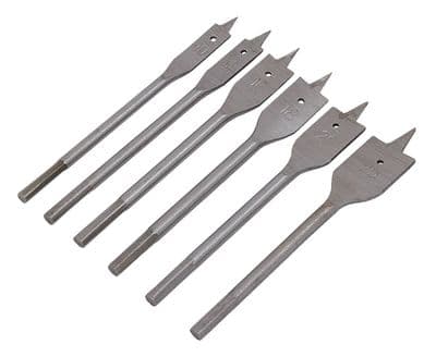 6 Piece Flat Wood Drill Bit Set Carbon Hole Cutter Borer Professional Quality